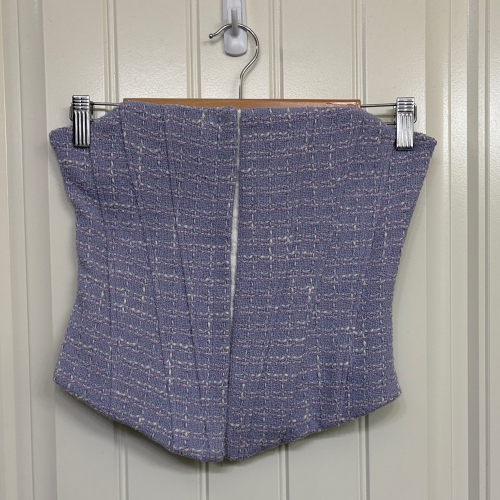 Zara Purple Tweed Bustier Corset Top‎